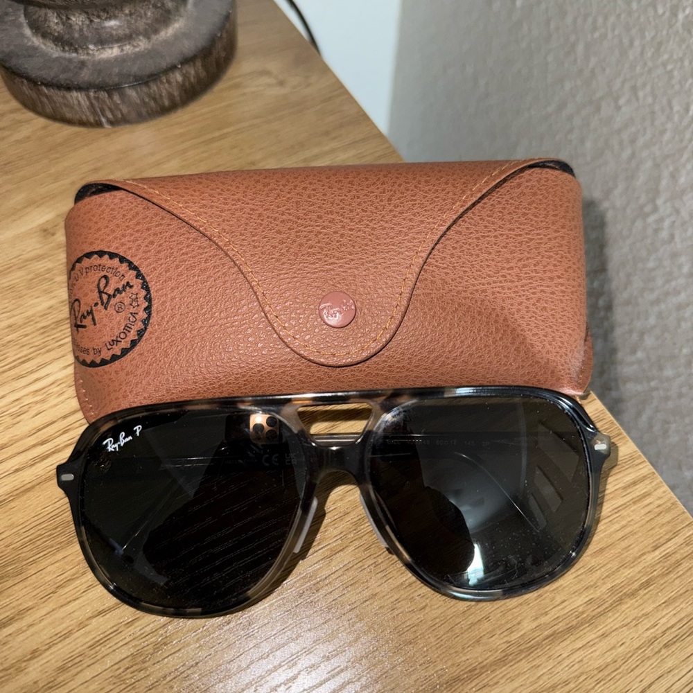 Ray-Ban Black and Brown Sunglasses with Case